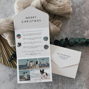 Chic Merry kerst Multi Photo Holiday All - in - Aa One Uitnodiging