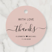 Chic met liefde Blush Roze bruiloft Dank u Bedankjes Labels (Achterkant)