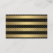 Chic Metallic Gold Stripes met pooldots Visitekaartje (Achterkant)