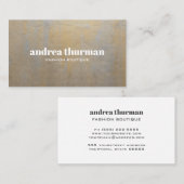 Chic Metallic Silver Satin Gold professional Visitekaartje (Voorkant / Achterkant)