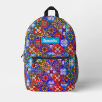 Chic Mexicaanse talavera blauw paarse tegels monog