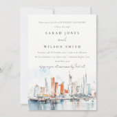 Chic Miami Florida Skyline Wedding Jubileum Kaart (Voorkant)