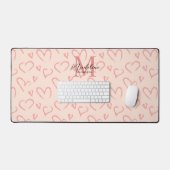 Chic mignon rose Motif de coeur (Clavier et souris)