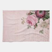 Chic minable rose de serviette de cuisine de fleur (Horizontal)
