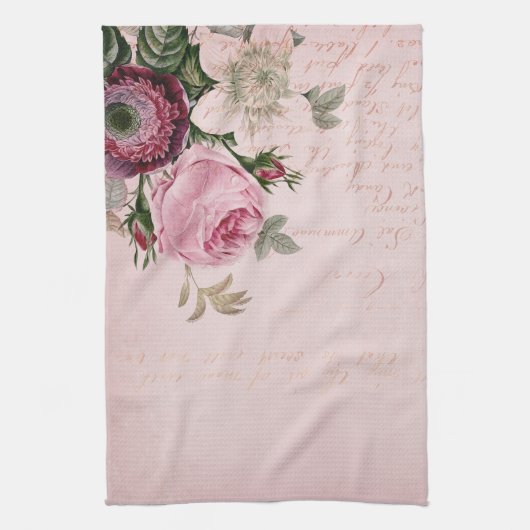 Chic minable rose de serviette de cuisine de fleur (Vertical)
