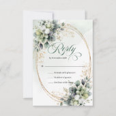 Chic Minimal Bohème Vert mariage RSVP (Devant)