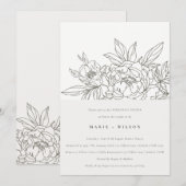 Chic Minimal Brown Sketch Rehearsal Dinner Kaart (Voorkant / Achterkant)