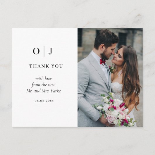 Chic minimal | Carte postale Soft Photo Merci (Devant)