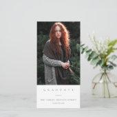 CHIC MINIMAL CLEAN FOTO AFSTUDEREN ANNOUNCTION BEDANKKAART (Staand voorkant)