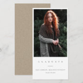 CHIC MINIMAL CLEAN FOTO AFSTUDEREN ANNOUNCTION BEDANKKAART (Voorkant / Achterkant)