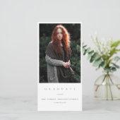 CHIC MINIMAL CLEAN FOTO AFSTUDEREN ANNOUNCTION BEDANKKAART (Staand voorkant)