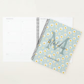Chic Minimal Daisy Teal Script Monogram Planner (Display)