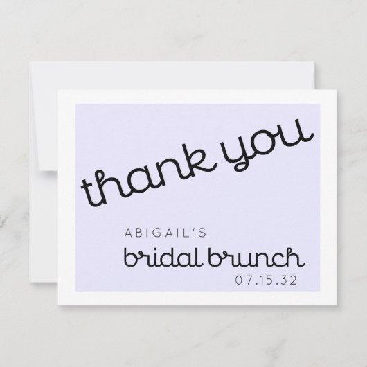 Chic Minimal Lavande Menu de Brunch de Mariage Scr (Devant)