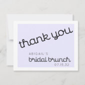 Chic Minimal Lavender Mod Script Bruiloft Brunch Bedankkaart (Voorkant)