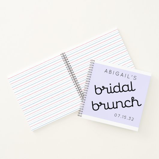 Chic Minimal Lavender Mod Script Brunch Notitieboek (Binnen)