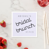 Chic Minimal Lavender Mod Script Brunch Paper Plat Servet (Insitu)