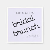 Chic Minimal Lavender Mod Script Brunch Paper Plat Servet (Voorkant)