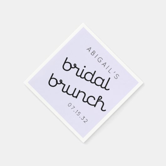 Chic Minimal Lavender Mod Script Brunch Paper Plat Servet (Hoek)