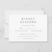 Chic Minimal Modern Wedding RSVP Kaartje (Voorkant)