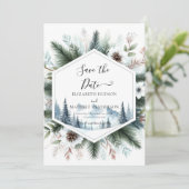 Chic Minimal Mountain Wedding Save The Date (Staand voorkant)