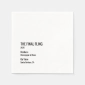 Chic Minimal Museum Label Bachelorette Clean Servet (Voorkant)