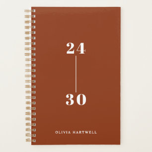 Chic Minimal Terracotta Typografie Wekelijks Maand Planner
