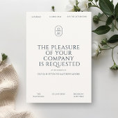 Chic Minimal Typography Monogram Wedding Kaart