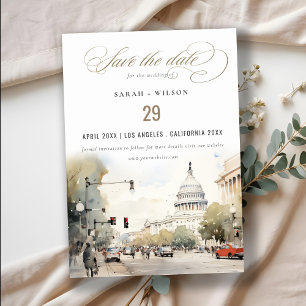 Chic Minimal Washington DC, Verenigde Staten Water Save The Date