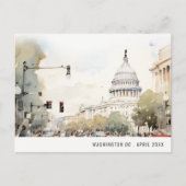 Chic Minimal Washington DC, VS Waterverf Reis Briefkaart (Voorkant)