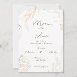 Chic Minimal Wedding Invitation – Editable Templat Kaart