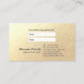 Chic Minimal White Gold Embossed Custom Text Logos Afsprakenkaartje (Achterkant)