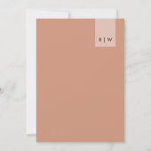 Chic Minimale Rust Pink Peach Typografie Menu Kaar (Achterkant)