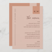 Chic Minimale Rust Pink Peach Typografie Menu Kaar (Voorkant / Achterkant)