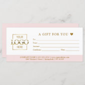 Chic Minimalist Business Gift Certificate Template (Voorkant / Achterkant)