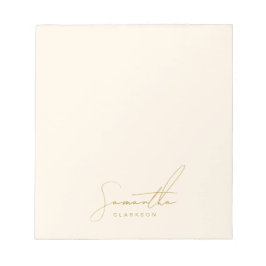 Chic Minimalist Handgeschreven Gold Script Typogra Notitieblok