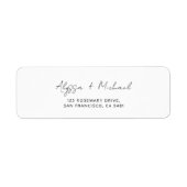 Chic Minimalist Handwriting Script Wedding Address Etiket (Voorkant)