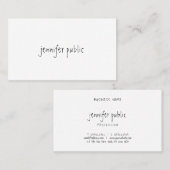 Chic Minimalist Modern Handschrift Name Text Visitekaartje (Voorkant / Achterkant)