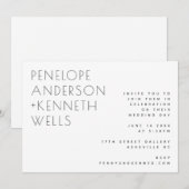 Chic Minimalist Modern Wedding White Horizontal Kaart (Voorkant / Achterkant)