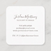 Chic minimalist Monogram Florist Vierkante Visitekaartje (Achterkant)