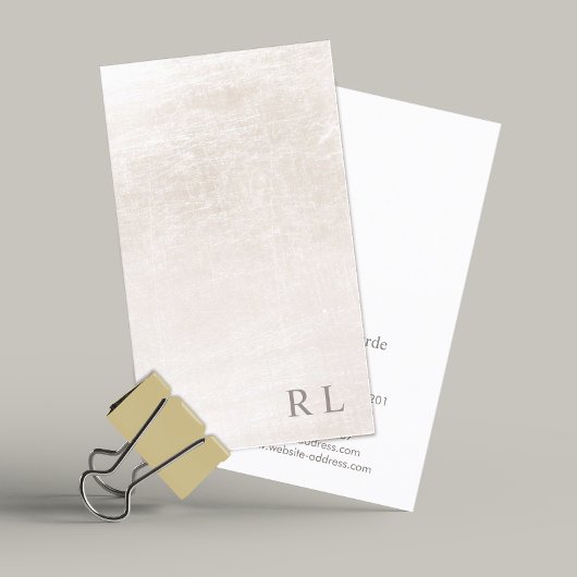 Chic Minimalist Monogram Ivory White Marble Visitekaartje