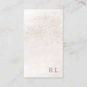 Chic Minimalist Monogram Ivory White Marble Visitekaartje (Voorkant)