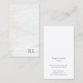 Chic Minimalist Monogram Rustic White Wood Visitekaartje (Voorkant / Achterkant)