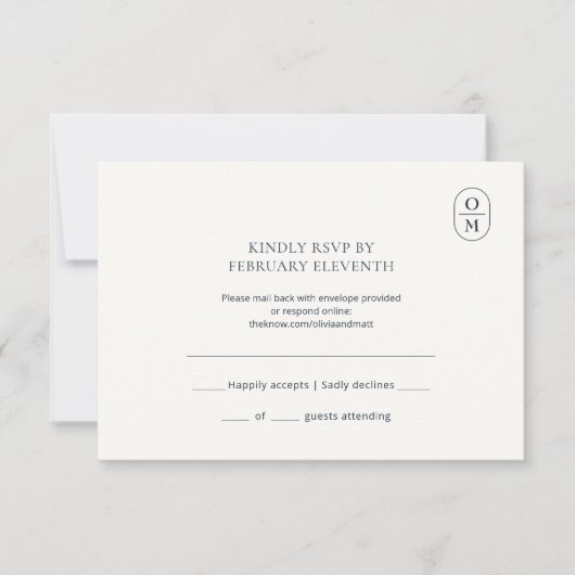 Chic Minimalist Monogram Wedding RSVP (Devant)