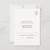 Chic Minimalist Monogram Wedding RSVP Kaartje (Voorkant)