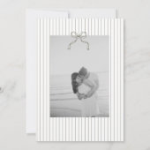 Chic Minimalist Stripe Green Wedding Invitation  (Dos)