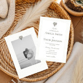 Chic Minimalist Stripe Green Wedding Invitation 