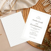 Chic Minimalist Stripe Green Wedding Invitation 