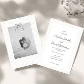 Chic Minimalist Stripe Green Wedding Invitation 