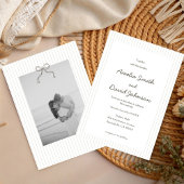 Chic Minimalist Stripe Green Wedding Invitation 