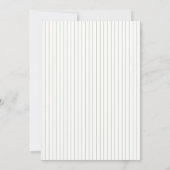 Chic Minimalist Stripe Green Wedding Invitation  Kaart (Achterkant)